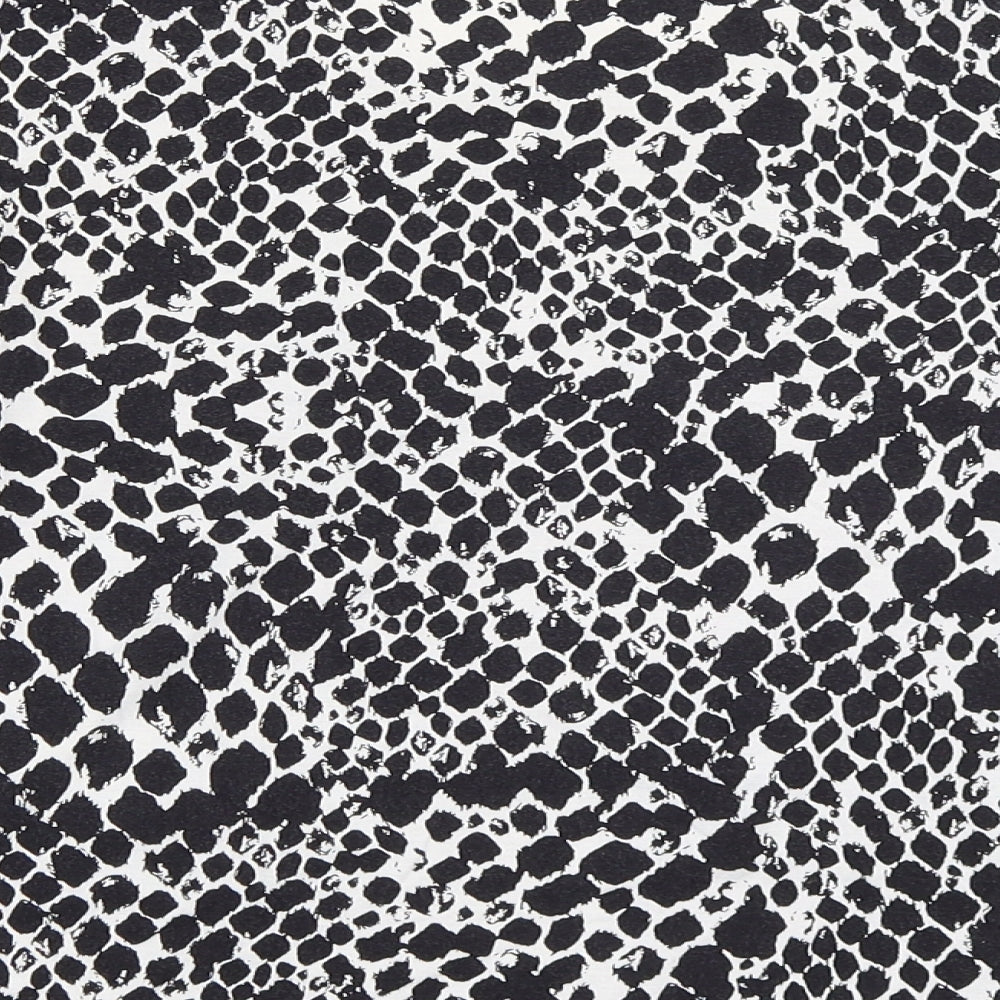 Marks and Spencer Womens Black Animal Print Basic T-Shirt Size 8