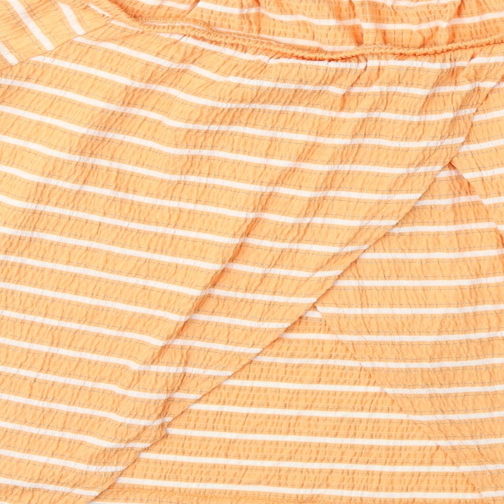 NEXT Womens Orange Striped Basic Blouse Size 14
