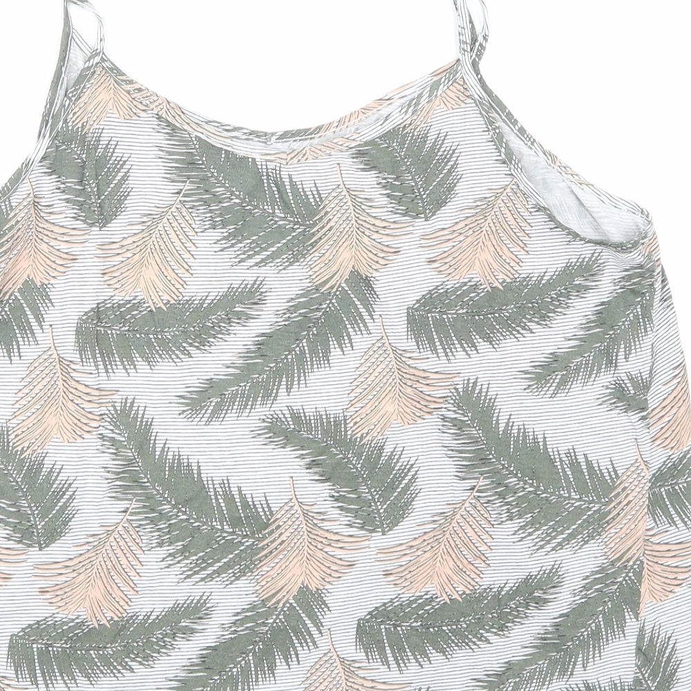 Papaya Womens White Floral Basic T-Shirt Size 14