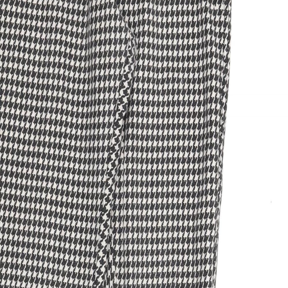 Topshop Womens Black Houndstooth Carrot Trousers Size 10 L28 in
