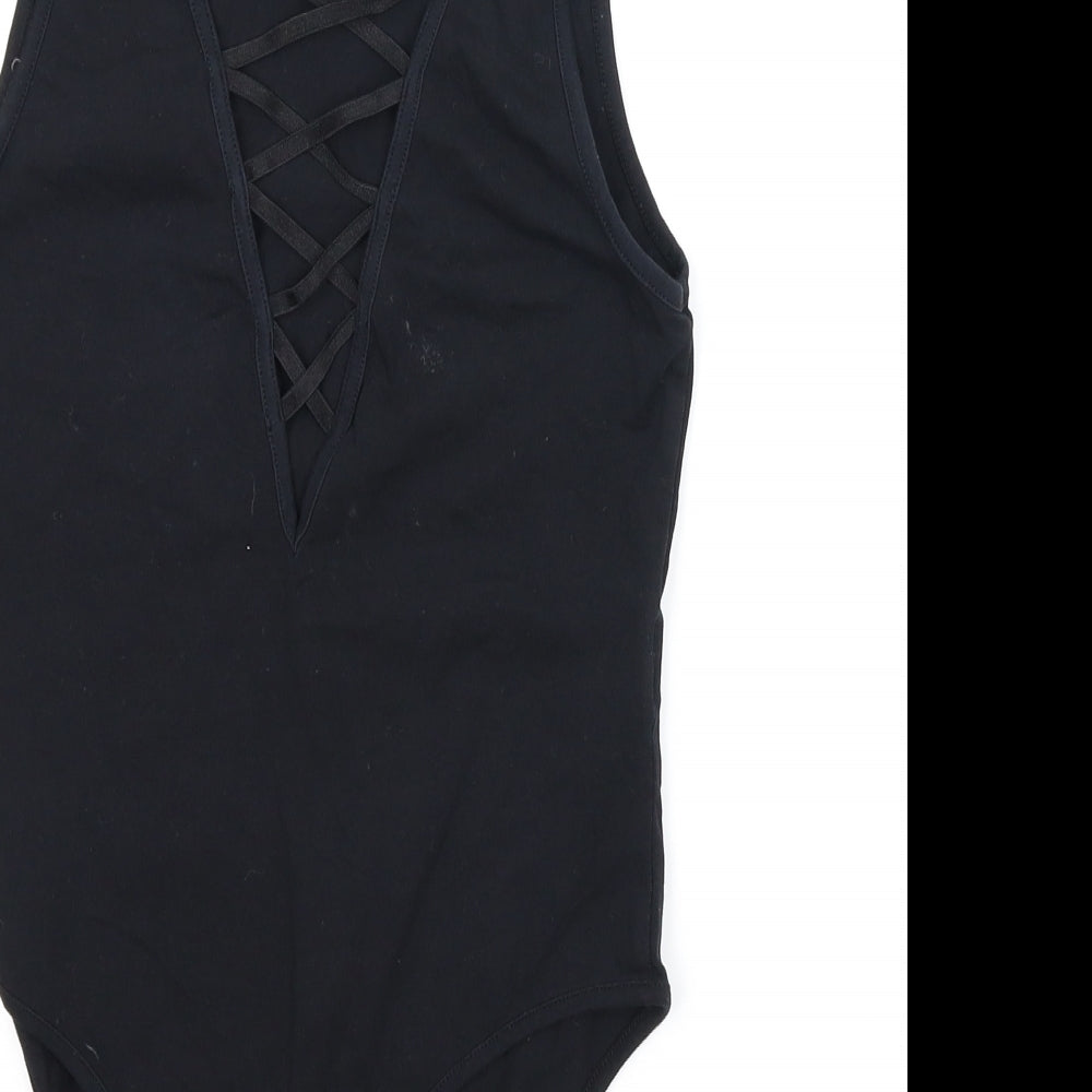 Topshop Womens Black Leotard One-Piece Size 8