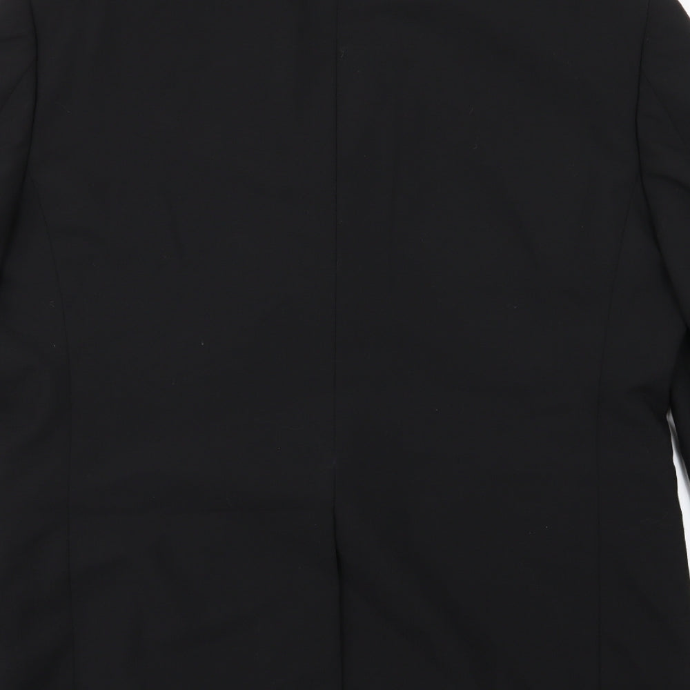1860 Menswear Mens Black Rayon Jacket Suit Jacket Size 42