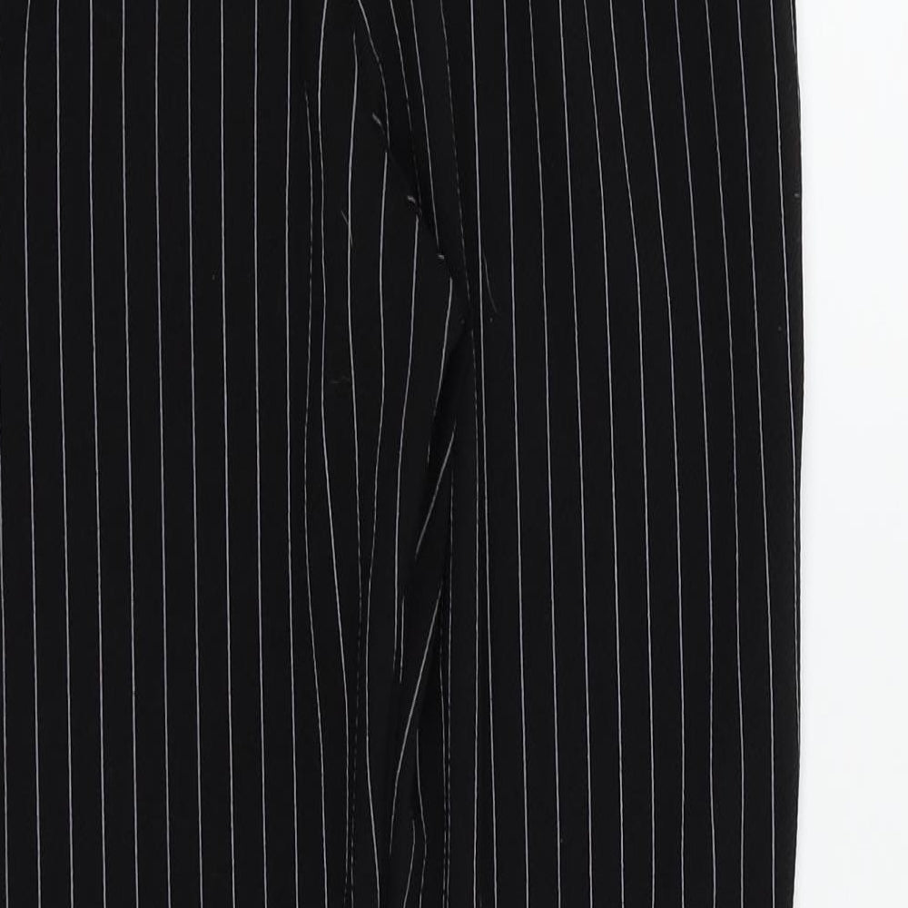 PRETTYLITTLETHING Womens Black Striped Dress Pants Trousers Size 10