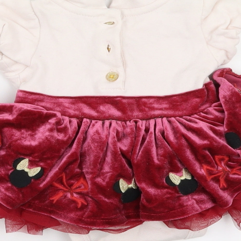Disney Baby Girls White Babygrow One-Piece Size 0-3 Months - Minie Mouse