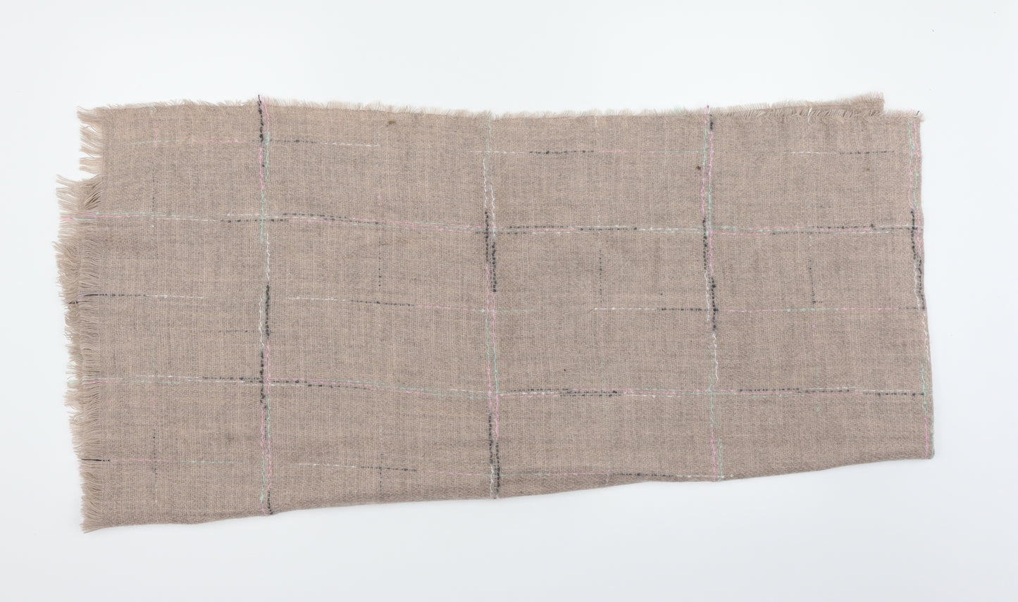 Preworn Womens Brown Check Shawl/Wrap