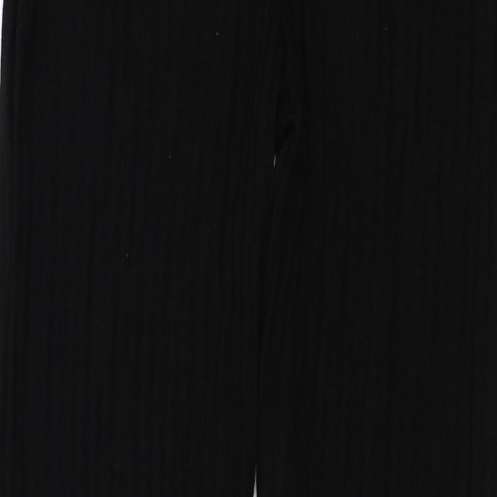 PRETTYLITTLETHING Womens Black Trousers Size M L26 in