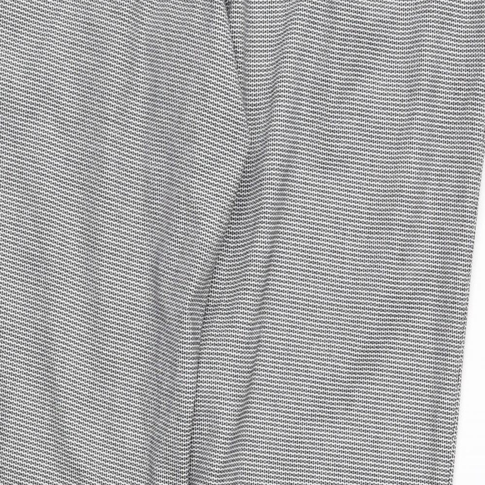 Warehouse Womens Black Geometric Trousers Size 12 L28 in