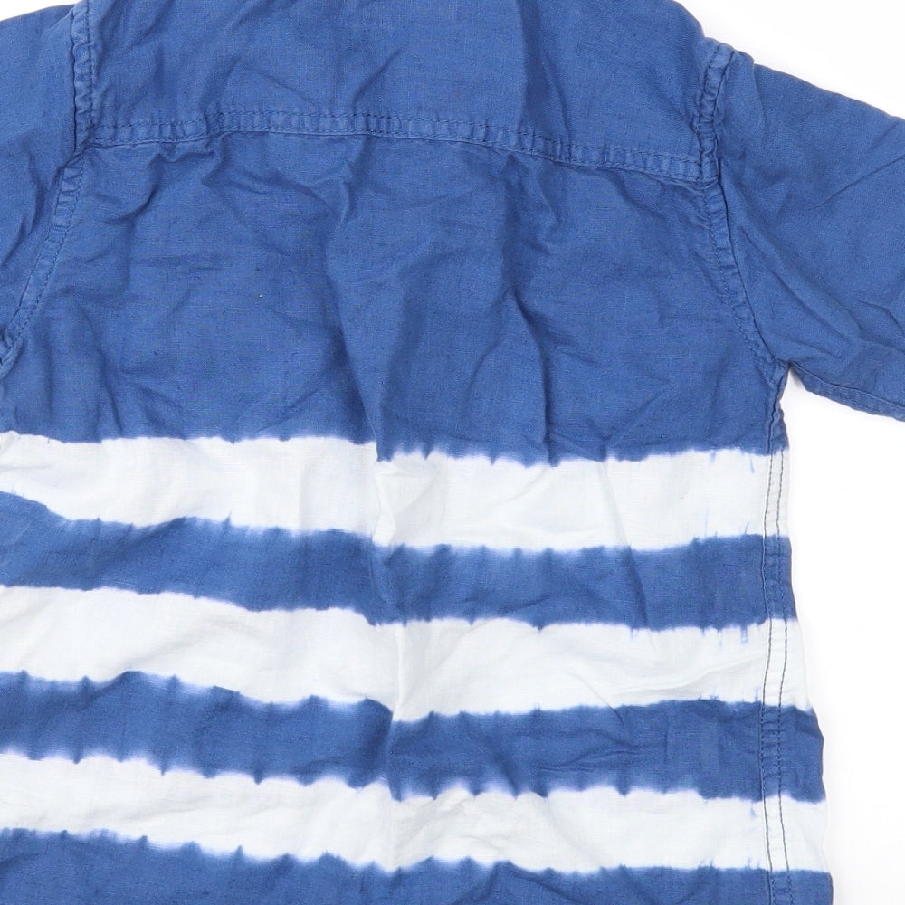 NEXT Boys Blue Colourblock Basic Button-Up Size 6 Years