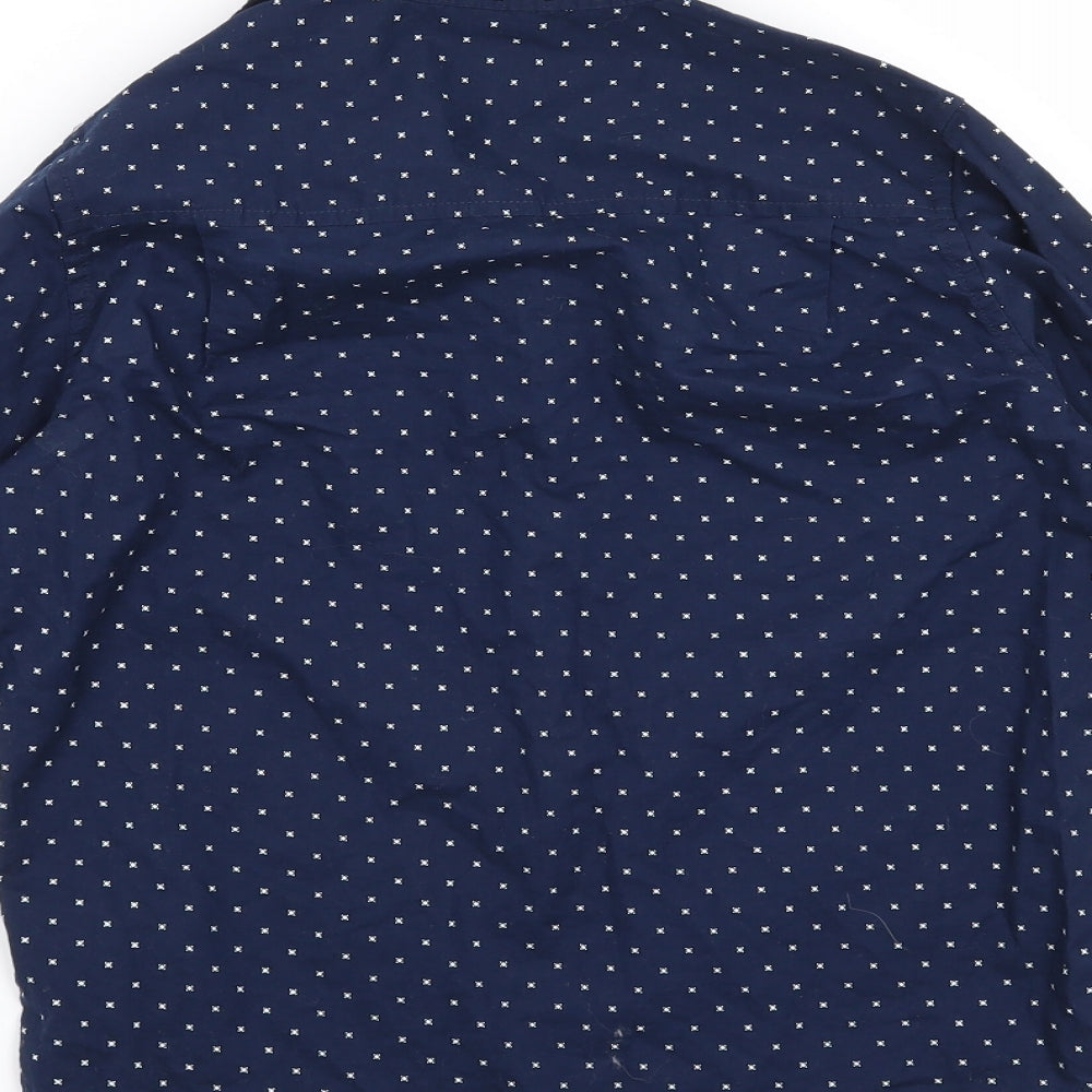 Place Boys Blue Geometric Basic Button-Up Size 7-8 Years