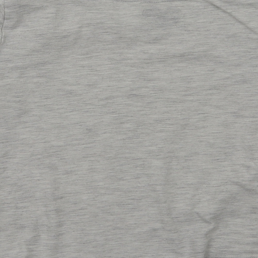 F&F Girls Grey Animal Print Basic T-Shirt Size 7-8 Years