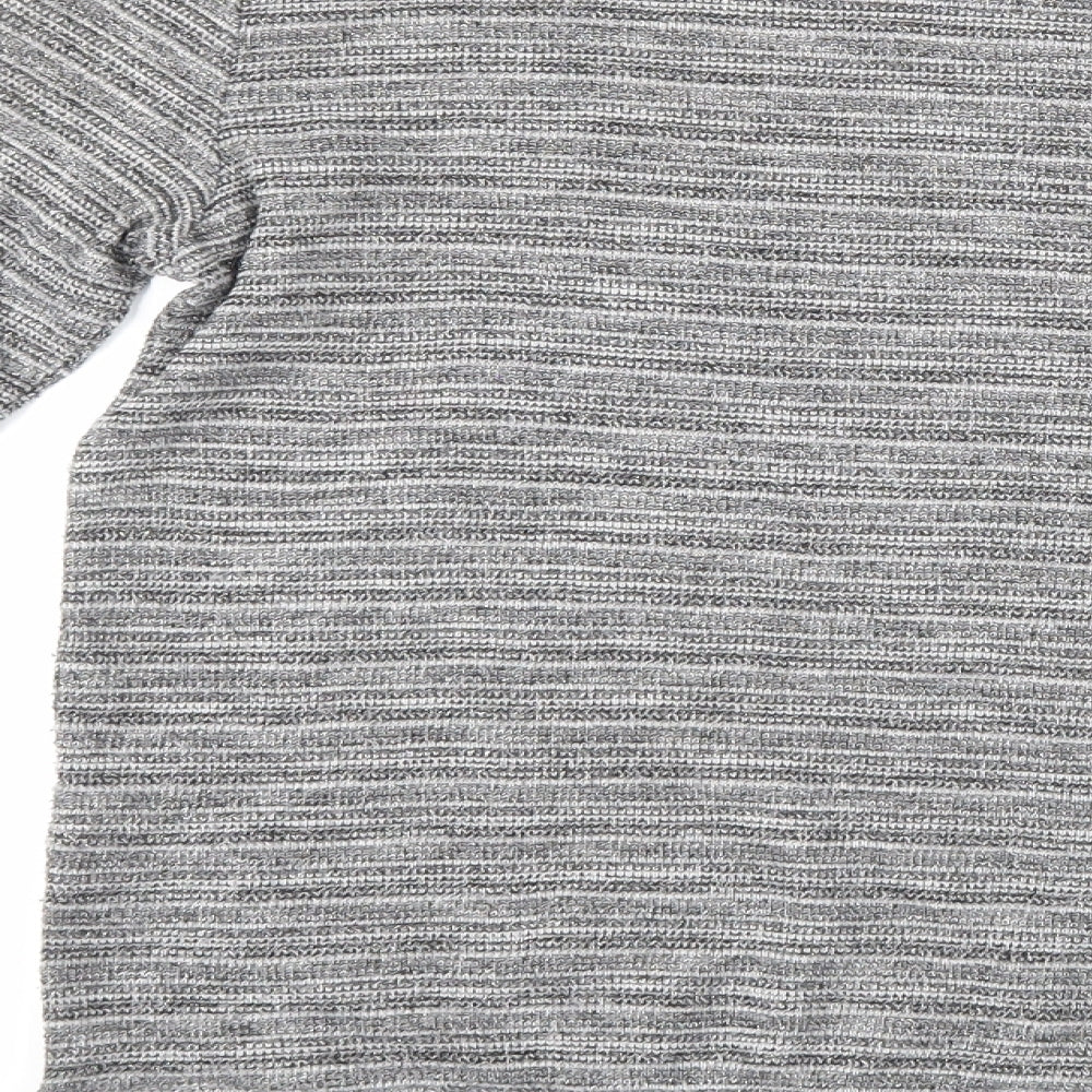 H&M Girls Grey Striped Pullover Jumper Size 14 Years