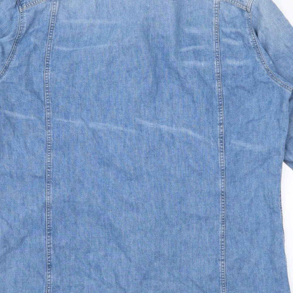 g star Mens Blue Button-Up Size M