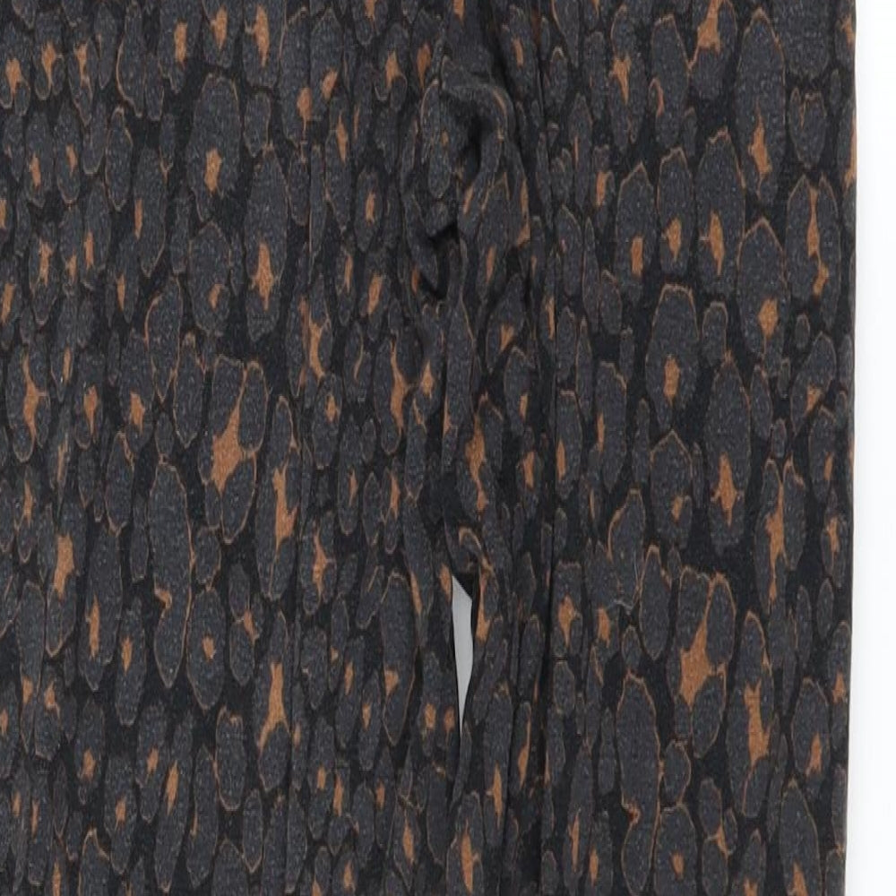 NEXT Womens Black Animal Print Jogger Leggings Size 6 L25 in