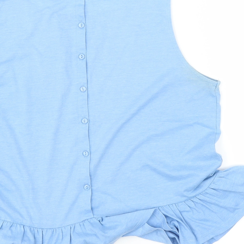 Warehouse Womens Blue Basic T-Shirt Size 10