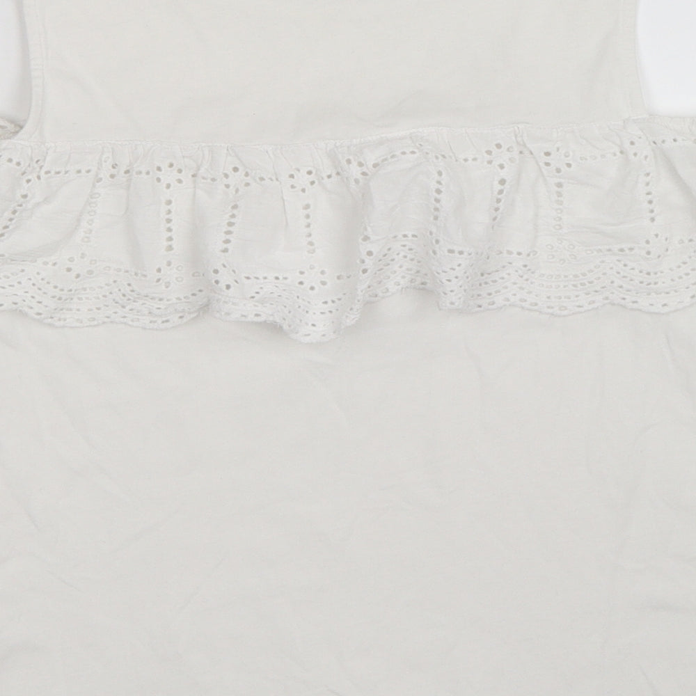 Marks and Spencer Womens White Floral Basic Tank Size XS