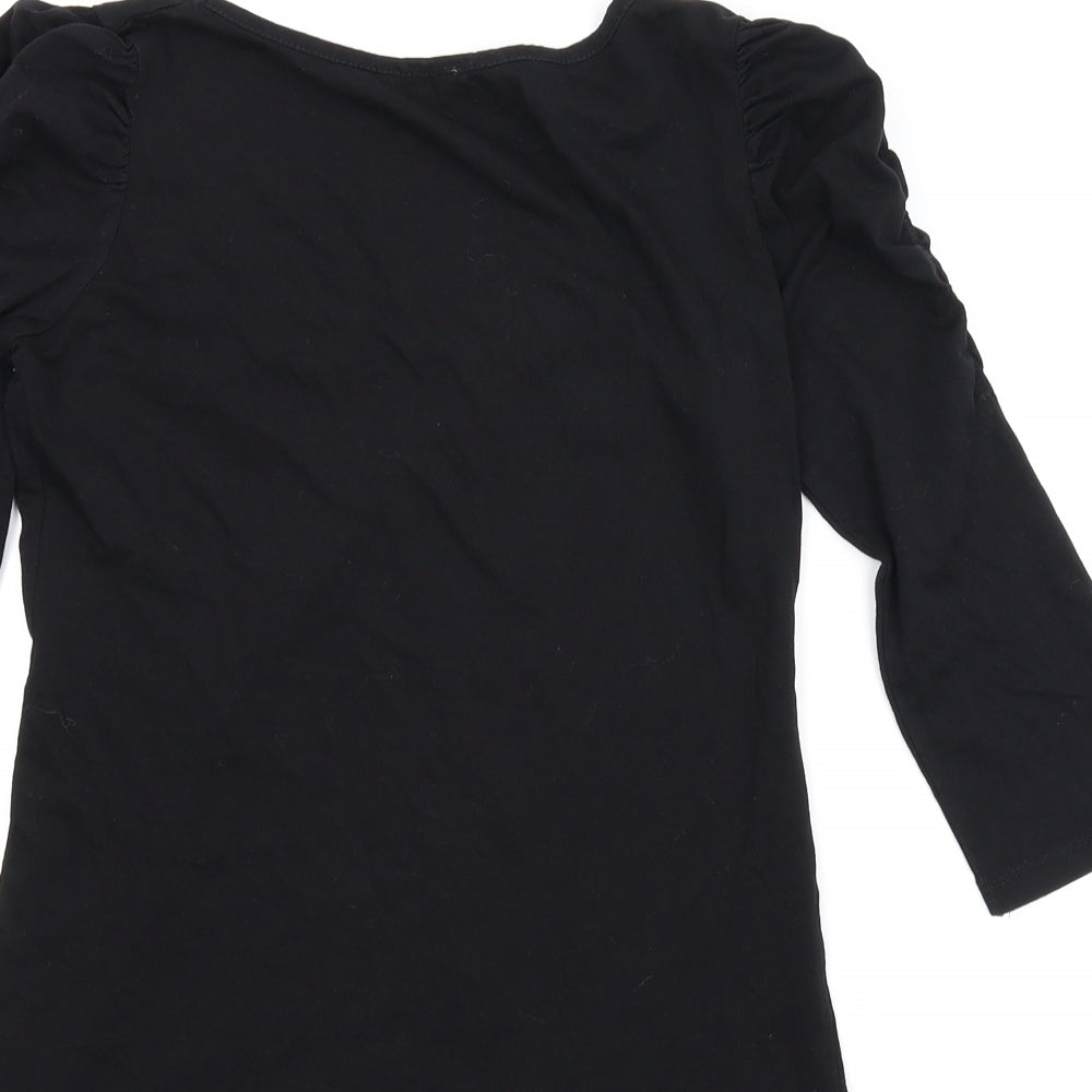Preworn Womens Black Basic T-Shirt Size S