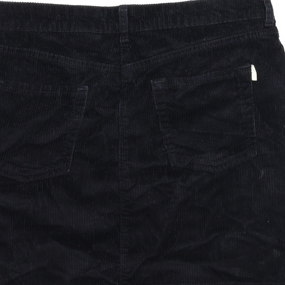 NEXT Womens Black Corduroy A-Line Skirt Size 12