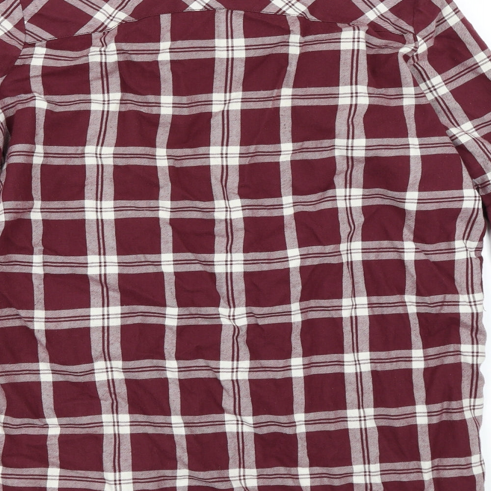 Fiftyfive Womens Red Check Basic Blouse Size M