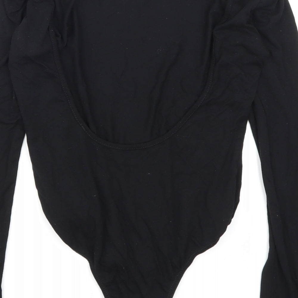 Missguided Womens Black Bodysuit One-Piece Size 8 - Open Back