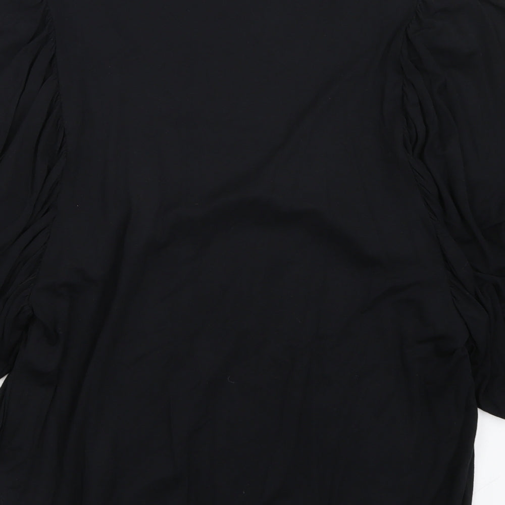 Warehouse Womens Black Basic T-Shirt Size 12