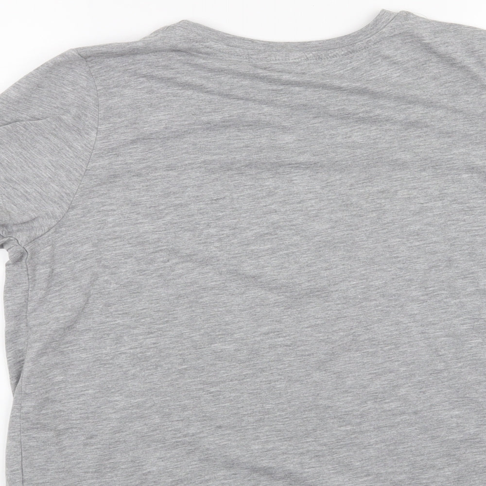 Primark Womens Grey Basic T-Shirt Size 12 - Grumpy Cat I hope both teams lose
