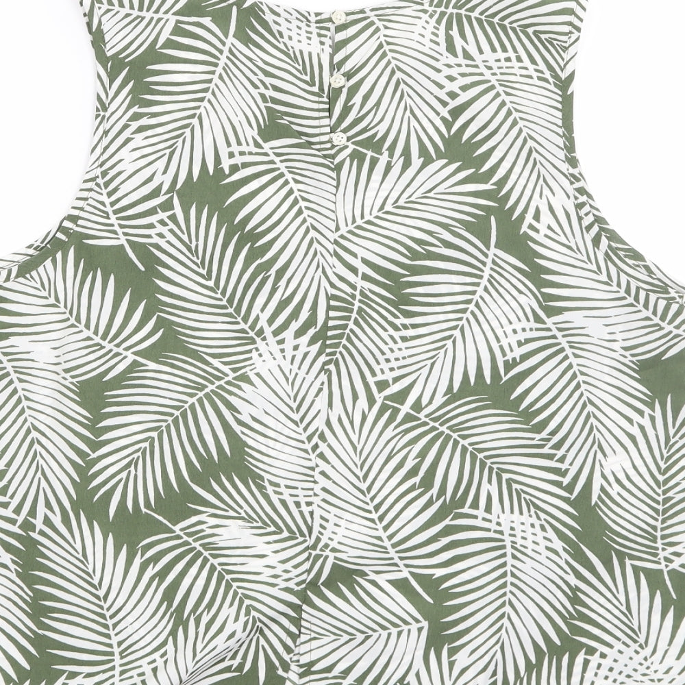 New Look Womens Green Basic Blouse Size 12 - Leaf print