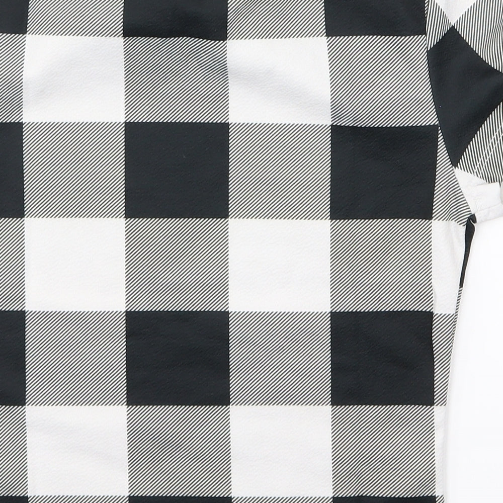 SheIn Boys Black Plaid Basic T-Shirt Size XS