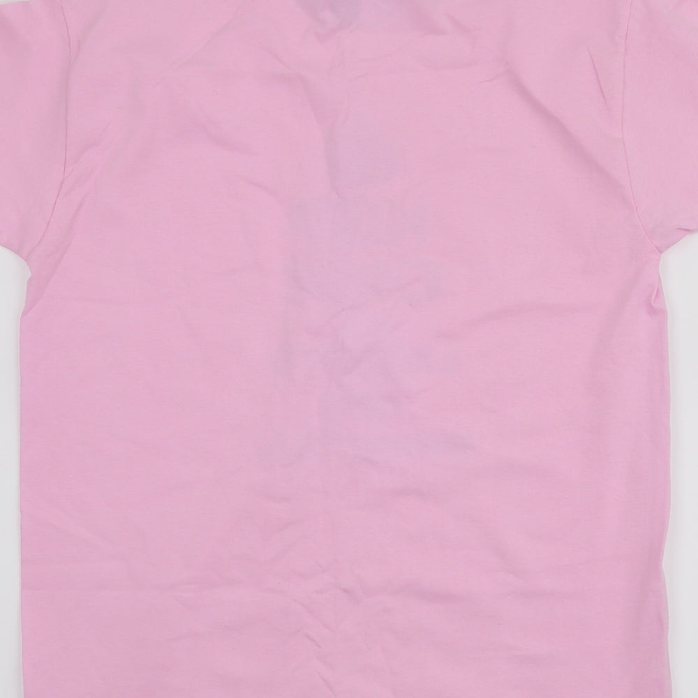 Fruit of the Loom Girls Pink Basic T-Shirt Size 9-10 Years