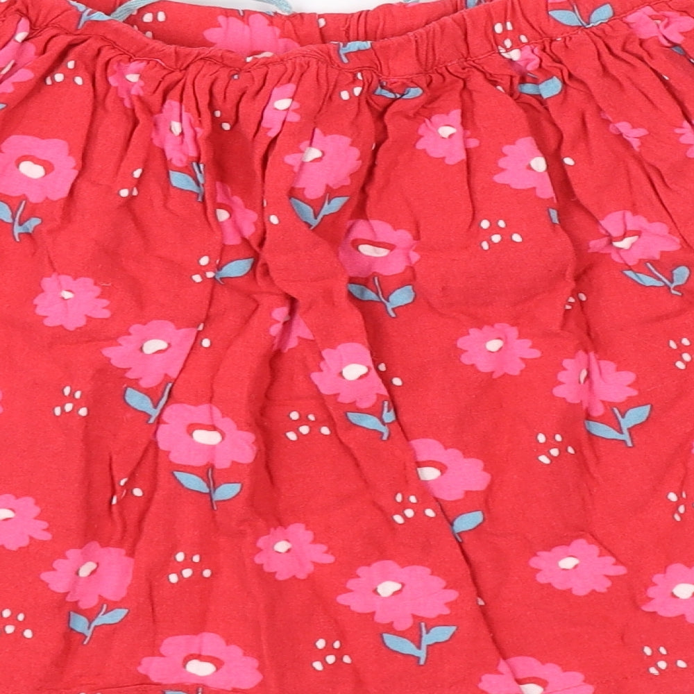 John Lewis Girls Red Floral A-Line Skirt Size 8 Years