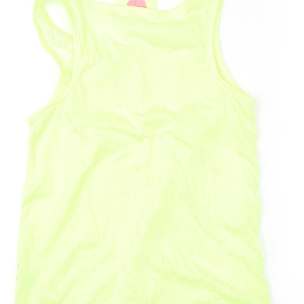 Young Dimension Girls Yellow Basic Tank Size 11-12 Years - neon
