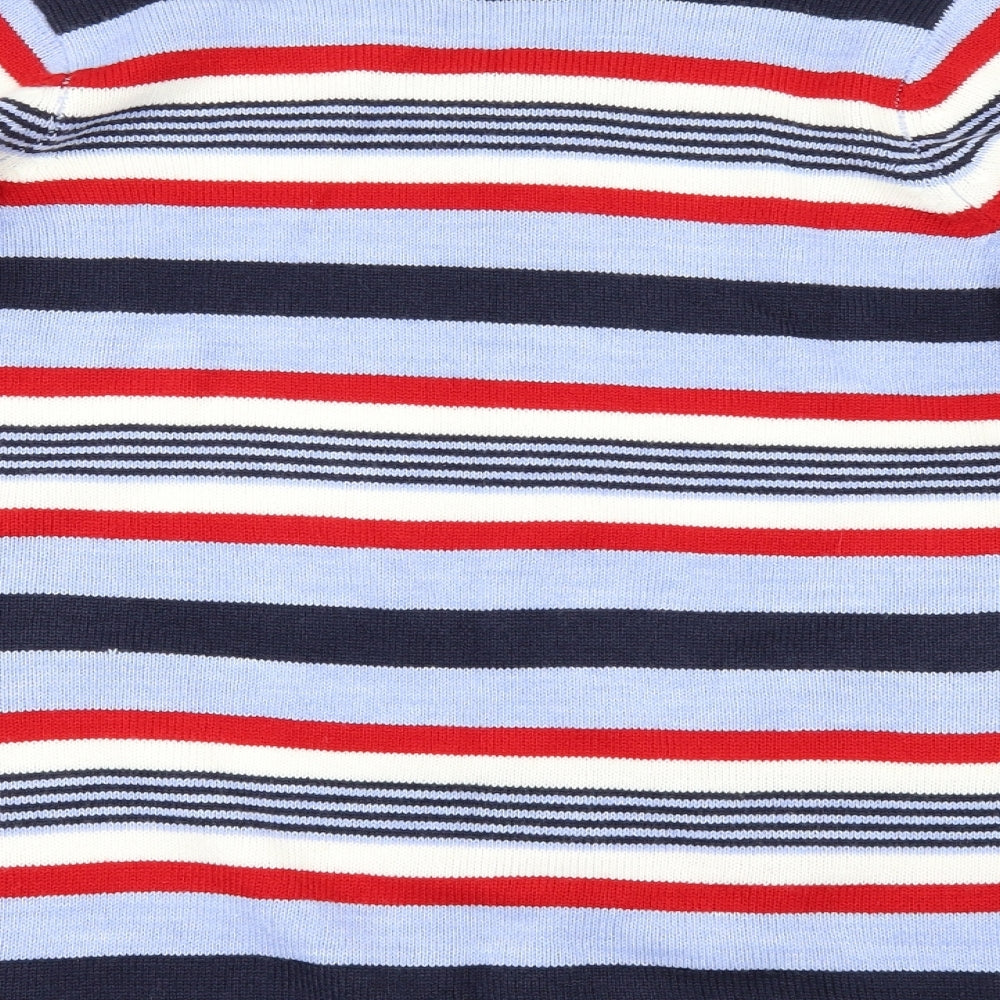 EWM Womens Blue Striped Pullover Jumper Size M