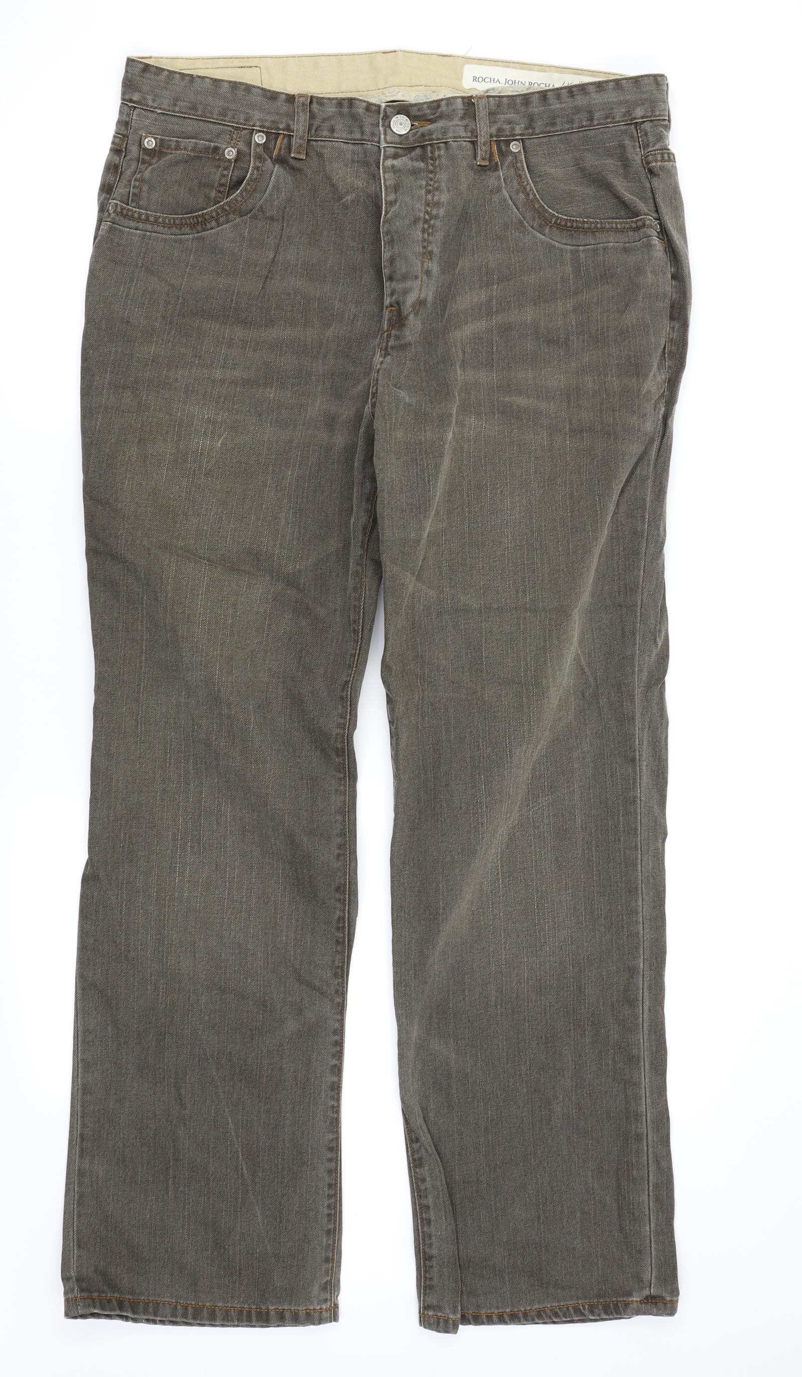 Preworn Mens John Rocha Jeans Rocha Mens Brown Straight Jeans Size