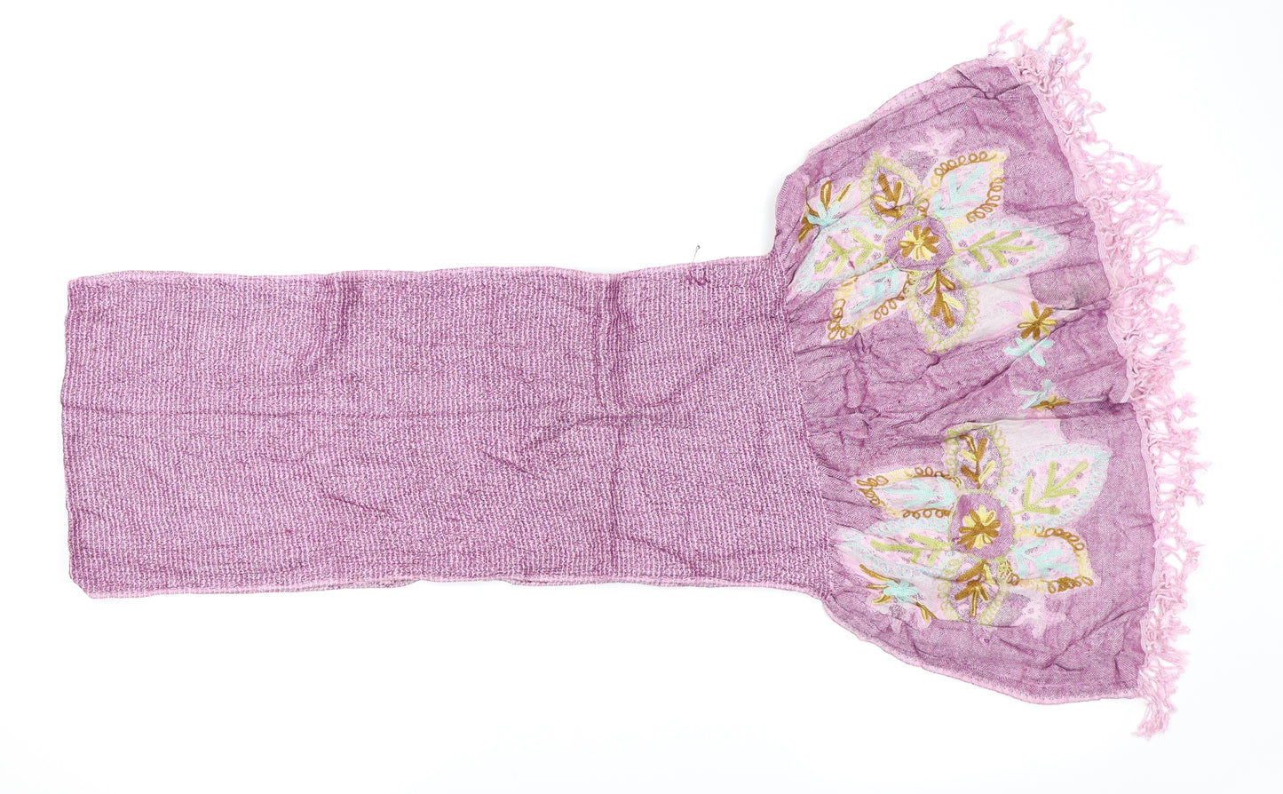 Preworn Womens Purple Floral Scarf