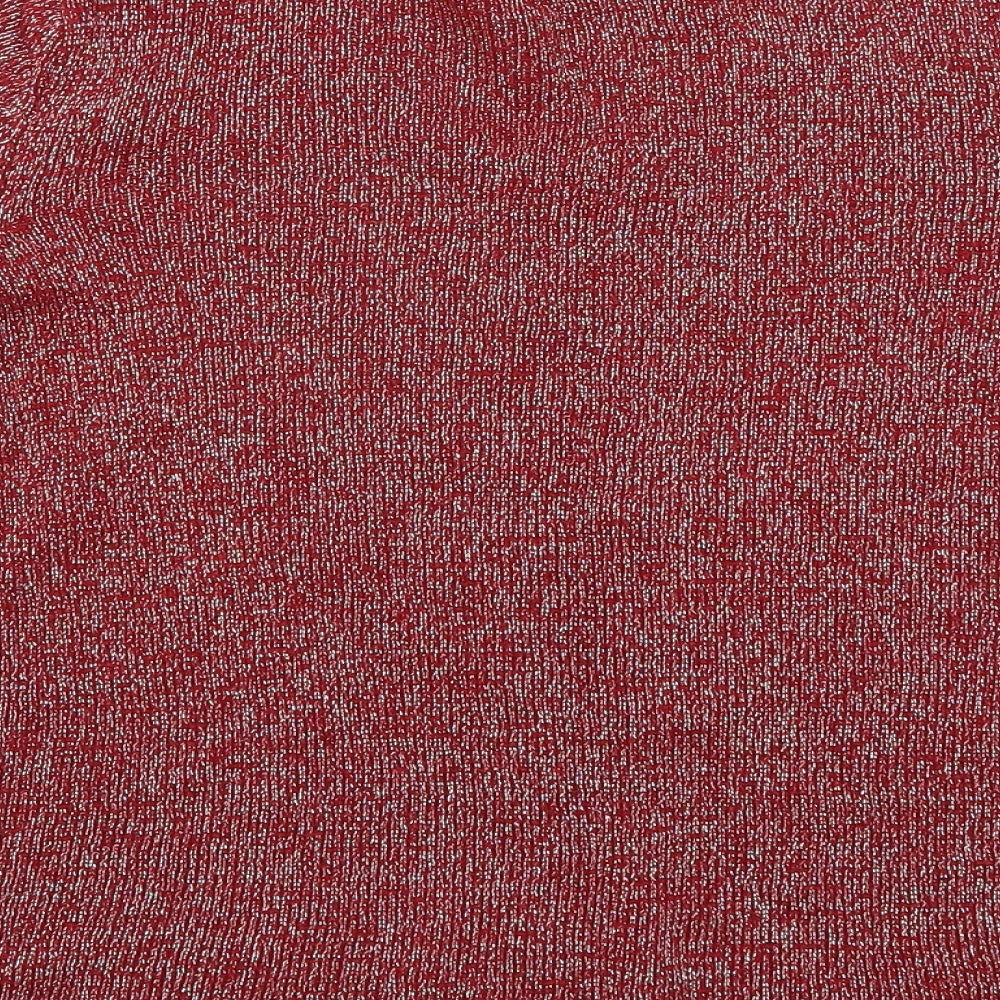 BM Womens Red Pullover Jumper Size S - glittery