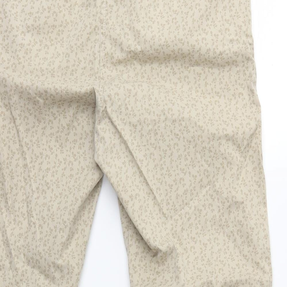Marks and Spencer Womens Beige Floral Trousers Size 10 L25 in