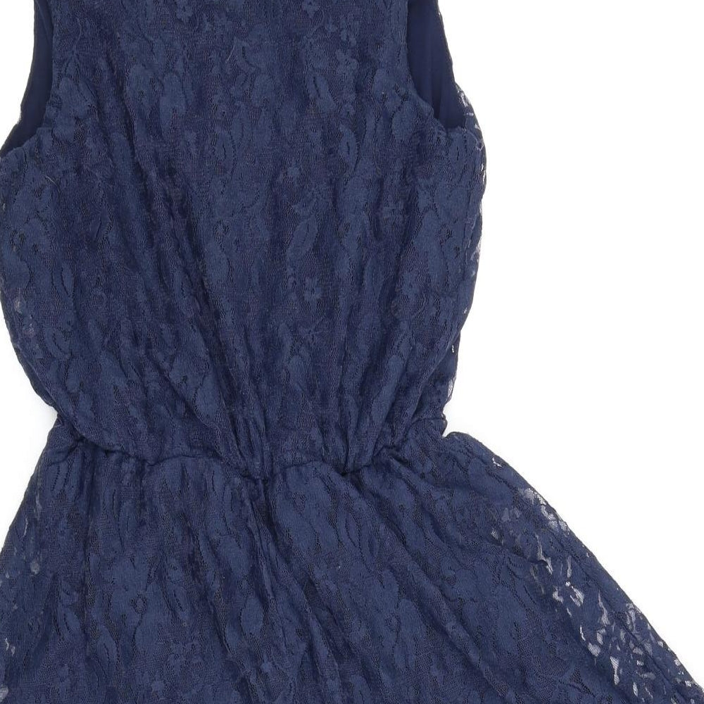 Atmosphere Womens Blue Floral A-Line Size 10