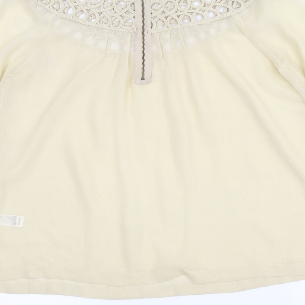 Topshop Womens Beige Basic Blouse Size 10