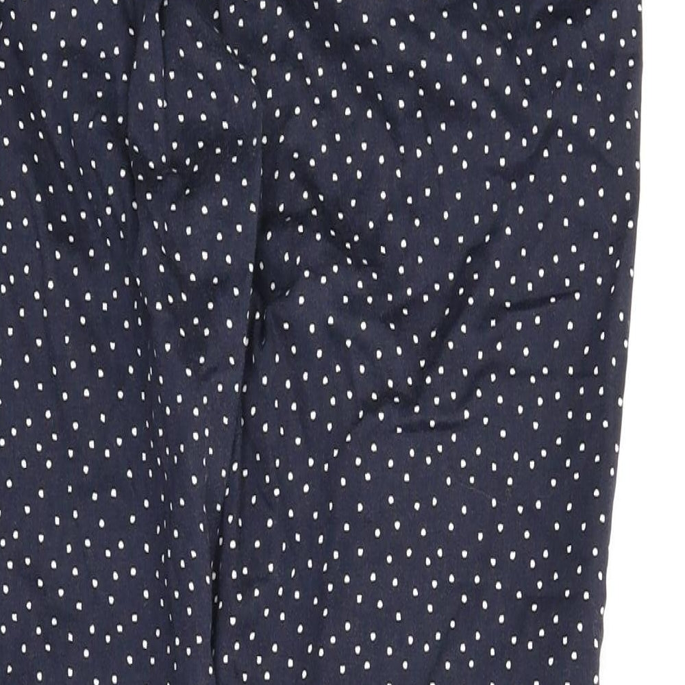 R Edition Womens Blue Polka Dot Chino Trousers Size 10 L27 in
