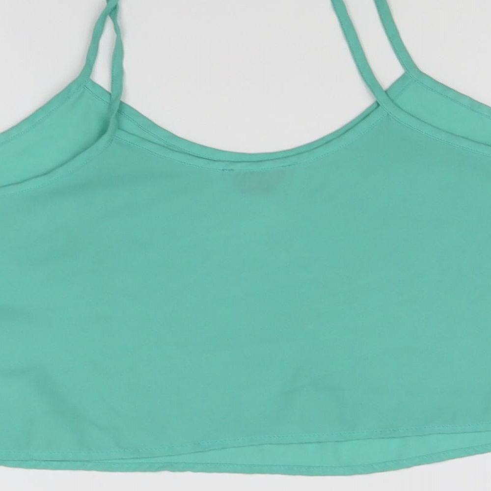 Topshop Womens Green Basic Tank Size 8