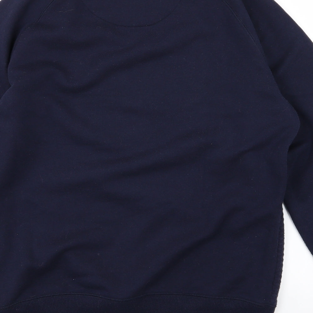Easy Womens Blue Argyle/Diamond Jersey Pullover Sweatshirt Size M