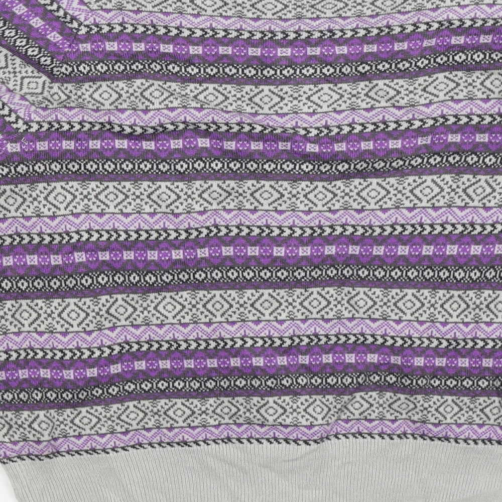 Loleen X Womens Grey Geometric Knit Cardigan Jumper Size 12