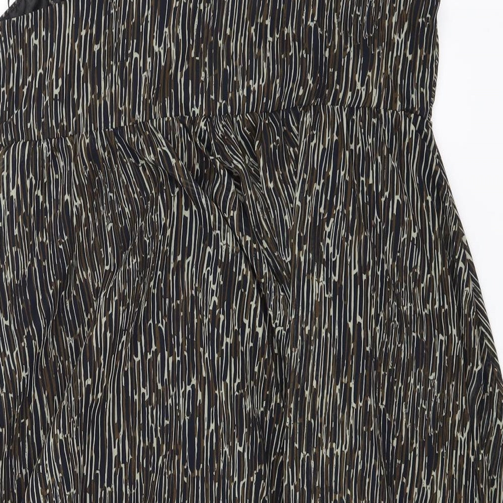 S'NOB Womens Brown Check Fit & Flare Size L - Babydoll