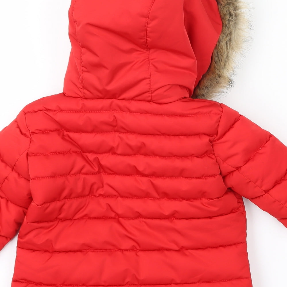 McKenzie Girls Red Puffer Jacket Coat Size 3-4 Years