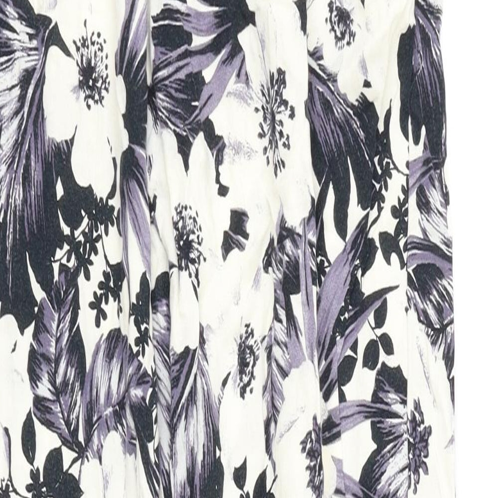 Dorothy Perkins Womens White Floral Jogger Trousers Size 6