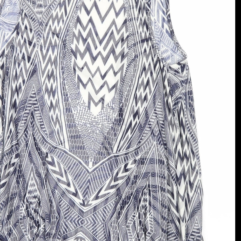 George Womens Blue Geometric Cardigan Jumper Size 12