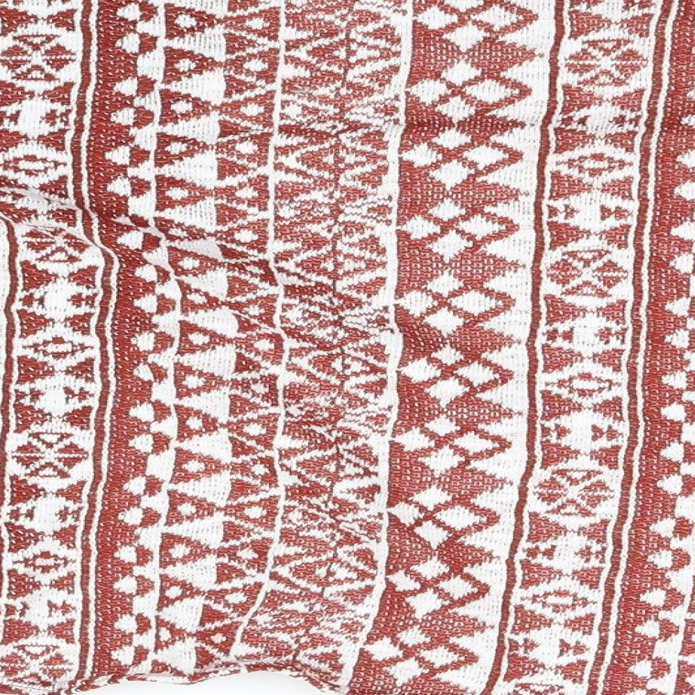 Divided by H&M Womens Red Geometric Cardigan Jumper Size XS