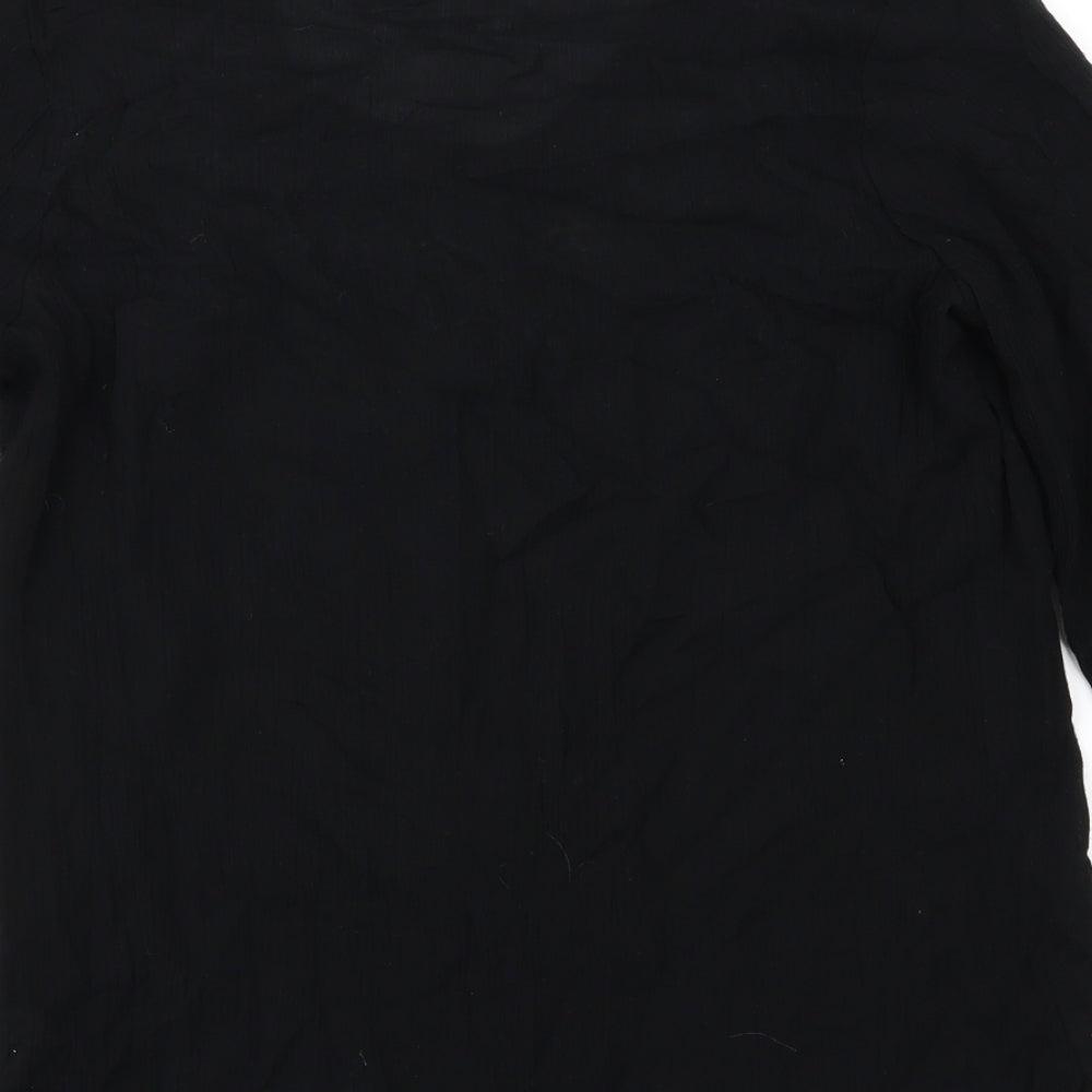 DASH Womens Black Floral Basic Blouse Size 10