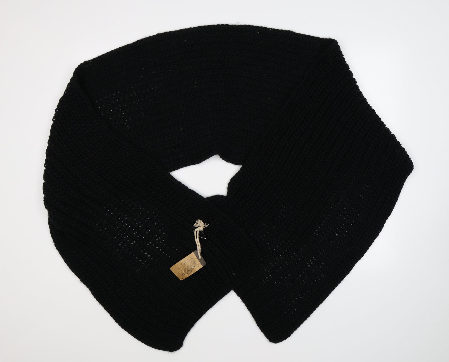 Easy Unisex Black Knit Scarf One Size
