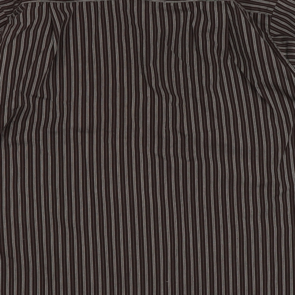 Taylor & Wright Mens Brown Striped Dress Shirt Size 15.5