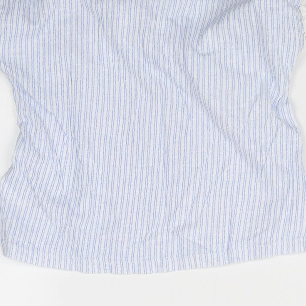 NEXT Girls Blue Striped Basic T-Shirt Size 5 Years